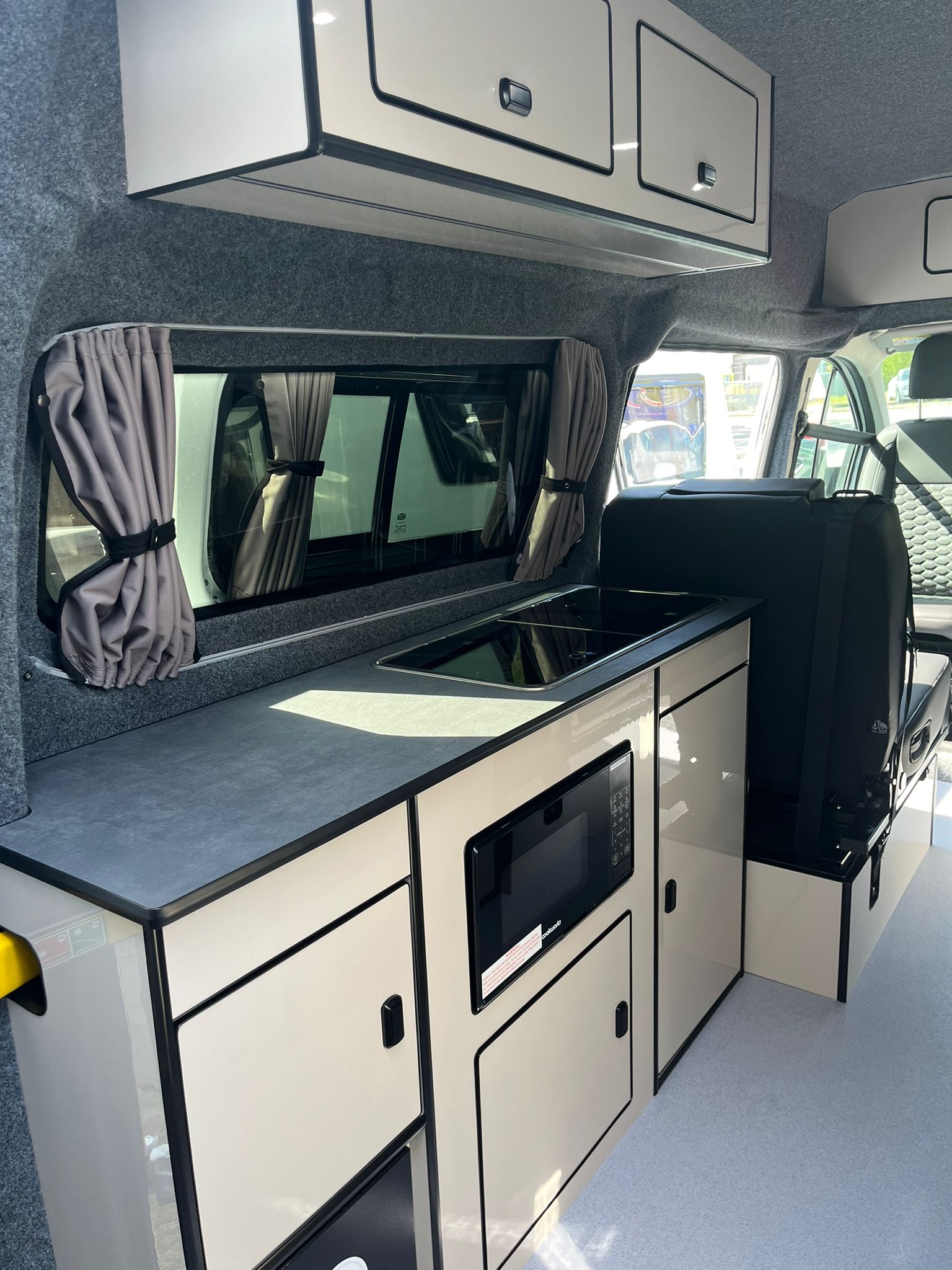 Interior of 72 reg Ford Custom campervan for sale